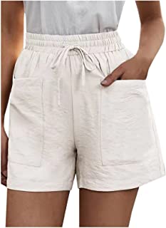 Women Elastic Waist Drawstring Shorts